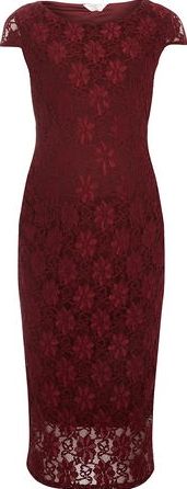 Dorothy Perkins, 1134[^]262015000705436 Womens Maternity Wine Lace Pencil Dress- Wine