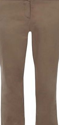 Dorothy Perkins Womens Mocha Cotton Cropped Trousers- Mocha