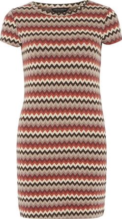 Dorothy Perkins, 1134[^]262015000707813 Womens Multicoloured Chevron Tunic- Red DP56452416