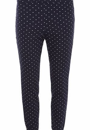 Dorothy Perkins Womens Navy And White Spot ``Lyla`` Tube Pants-