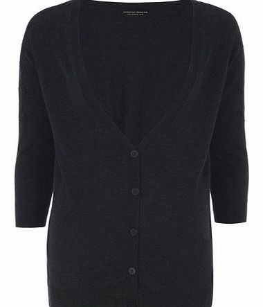 Dorothy Perkins Womens Navy Longline Lace Cardigan- Navy