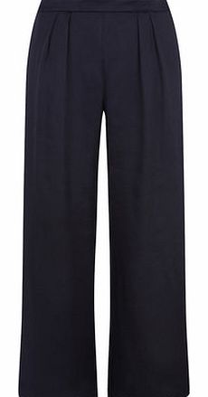 Dorothy Perkins Womens Navy satin palazzo trousers- Blue