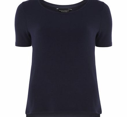 Dorothy Perkins Womens Navy Split Hem Tee- Navy DP56413023