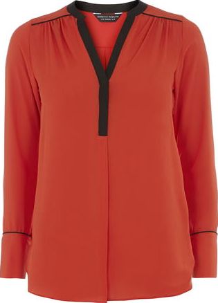 Dorothy Perkins, 1134[^]262015000708158 Womens Orange Contrast Pocket Shirt- Orange