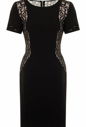 Womens Paper Dolls Black Lace Back Dress- Black