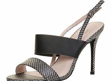 Womens Paper Dolls Snakeskin Sling Back Stilleto