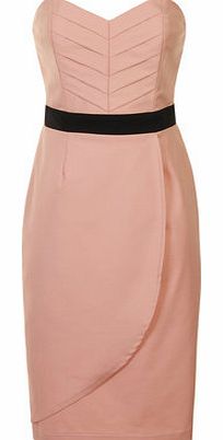 Womens Paper Dolls Strapless Pleat Dress- Pink