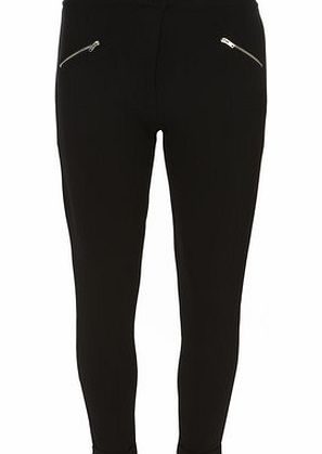 Dorothy Perkins Womens Petite black ponte treggings- Black