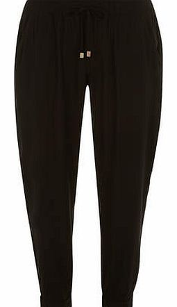 Womens Petite black soft joggers- Black DP79254701