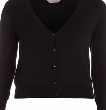 Dorothy Perkins Womens Petite black v neck cardigan- Black