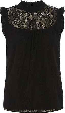 Dorothy Perkins, 1134[^]262015000712829 Womens Petite Black Victoriana Top- Black