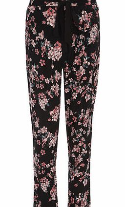 Dorothy Perkins Womens Petite Blossom Floral Joggers- Black