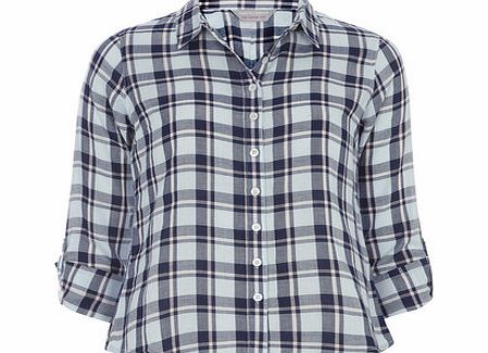 Dorothy Perkins Womens Petite blue check shirt- Blue DP79286310