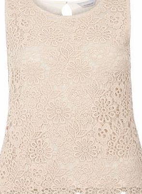 Dorothy Perkins Womens Petite blush crochet shell top- Blush