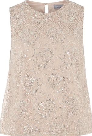 Dorothy Perkins, 1134[^]262015000706177 Womens Petite blush lurex lace top- Pink