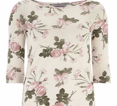 Dorothy Perkins Womens Petite blush rose 3/4 tee- Pink DP79276215