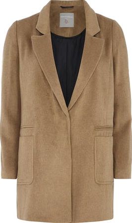 Dorothy Perkins, 1134[^]262015000713038 Womens Petite Camel Crombie Jacket- Camel