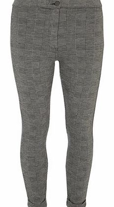 Dorothy Perkins Womens Petite check treggings- Grey DP79290262