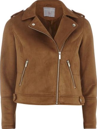 Dorothy Perkins, 1134[^]262015000705707 Womens Petite faux suedette jacket- Brown