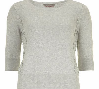 Dorothy Perkins Womens Petite grey lace jumper- Grey DP79232700