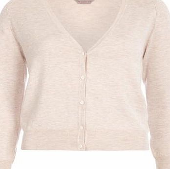 Dorothy Perkins Womens Petite oatmeal v neck cardigan- Beige