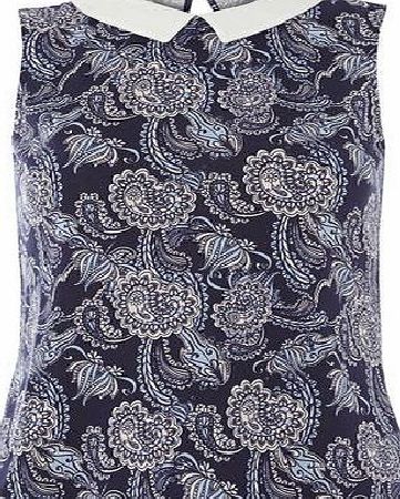 Dorothy Perkins Womens Petite paisley collar top- Blue DP79863523