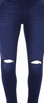 Dorothy Perkins Womens Petite rip Frankie jeggings- Blue