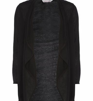 Dorothy Perkins Womens Petite waterfall cardigan- Black DP79300701