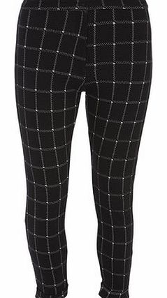 Dorothy Perkins Womens Petite windowpane treggings- Grey