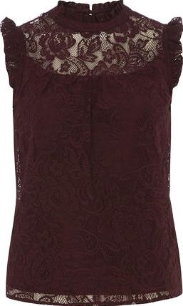 Dorothy Perkins, 1134[^]262015000712821 Womens Petite Wine Victoriana Top- Wine DP79898112