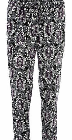 Dorothy Perkins Womens Purple and Black Paisley Print Joggers-