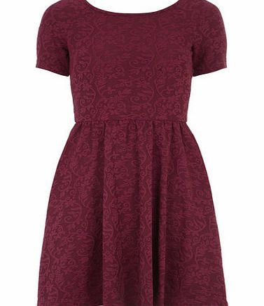 Dorothy Perkins Womens purple Textured Bardot Dress- Purple