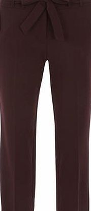 Dorothy Perkins Womens Purple Tie Waist Tapered Trousers- Purple