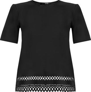 Dorothy Perkins, 1134[^]262015000710841 Womens Quiz Crepe Laser Cut Top- Black DP08000365