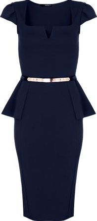 Dorothy Perkins, 1134[^]262015000710094 Womens Quiz Marcella Belt Peplum Dress- Blue