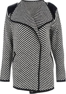 Dorothy Perkins, 1134[^]262015000710013 Womens Quiz Stripe Waterfall Cardigan- Grey