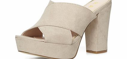 Womens Ravel Nude Mule Sandal- White DP23000622