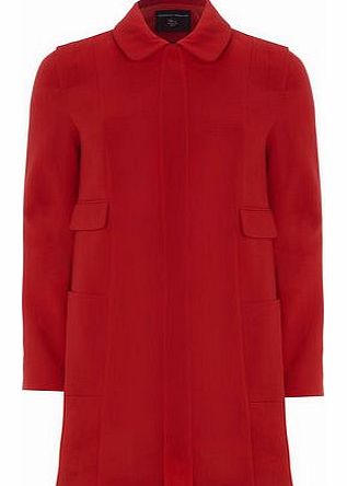 Womens Red Crepe Princess Coat- Red DP98518500