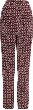 Dorothy Perkins, 1134[^]262015000706743 Womens Retro Print Casual Trousers- Wine