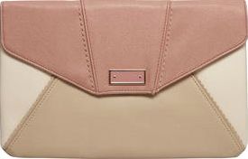 Dorothy Perkins, 1134[^]262015000713967 Womens Rose mix panel clutch Bag- Dusky Rose