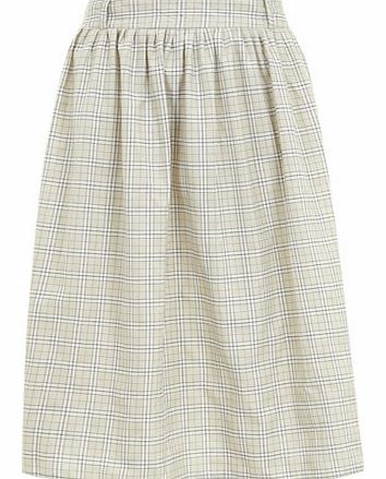 Dorothy Perkins Womens Ruby Rocks Ivory Grey Plaid Midi Skirt-