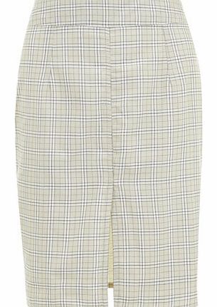 Dorothy Perkins Womens Ruby Rocks Ivory Grey Plaid Pencil Skirt-