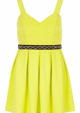 Womens Scarlett B Lime embellished waist dress-