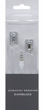 Womens Silver Bling Earphones- Silver DP11141174