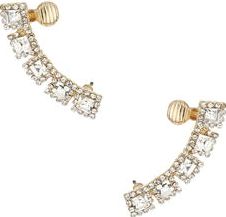 Dorothy Perkins, 1134[^]262015000715148 Womens Square Stone Ear Cuffs- Clear DP49816238