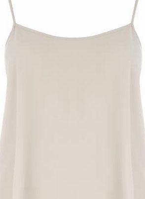 Dorothy Perkins Womens Stone Pleat Back Cami- White DP05575020