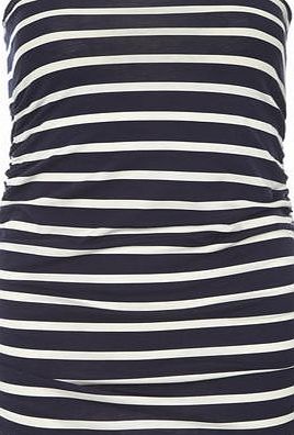 Dorothy Perkins Womens Stripe Bandeau Top- Navy DP56419682