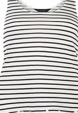 Dorothy Perkins Womens Stripe Crochet Trim Vest Top- Ivory