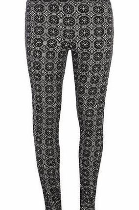 Dorothy Perkins Womens Tall Black and White Treggings- Black