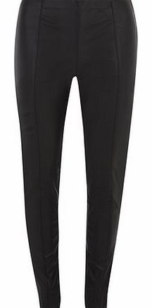 Dorothy Perkins Womens Tall Black Leather Look Treggings- Black